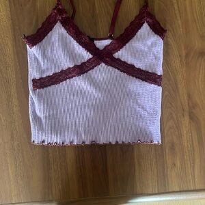 Forever 21 Purple Ribbed Crop Camisole